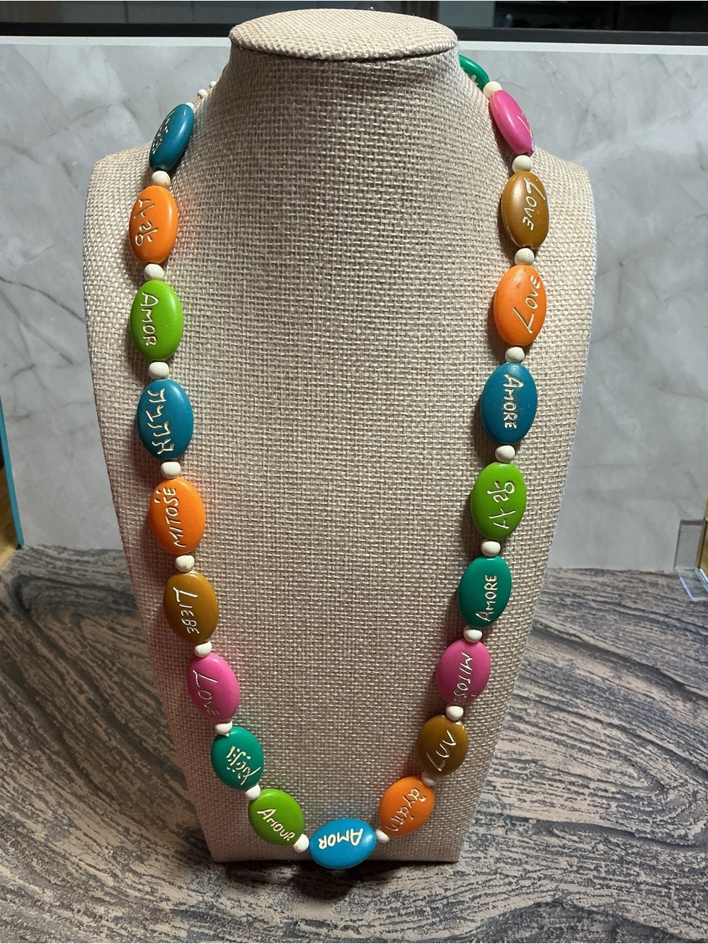 Vintage Multilingual Love Necklace